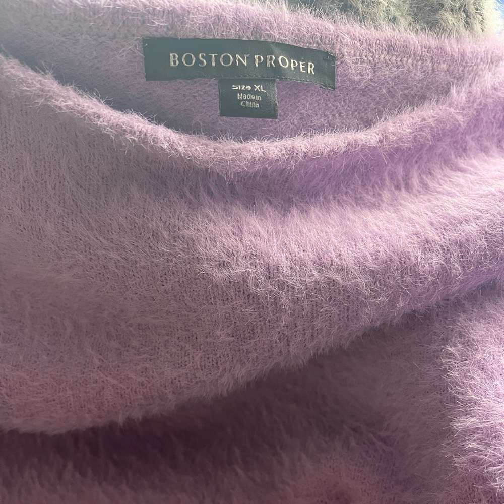 Boston Proper Lilac Plush Slouchy Sweater Size XL - Picture 4 of 5